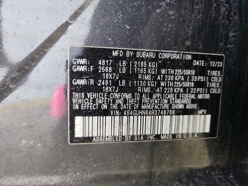 Aukcja sprzedaży 2024 Subaru Crosstrek, vin: 4S4GUHN64R3748708, numer aukcji: 45818746