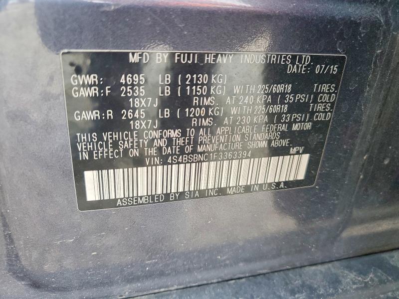 Продаж на аукціоні авто 2015 Subaru Outback, vin: 4S4BSBNC1F3363394, номер лоту: 45733496
