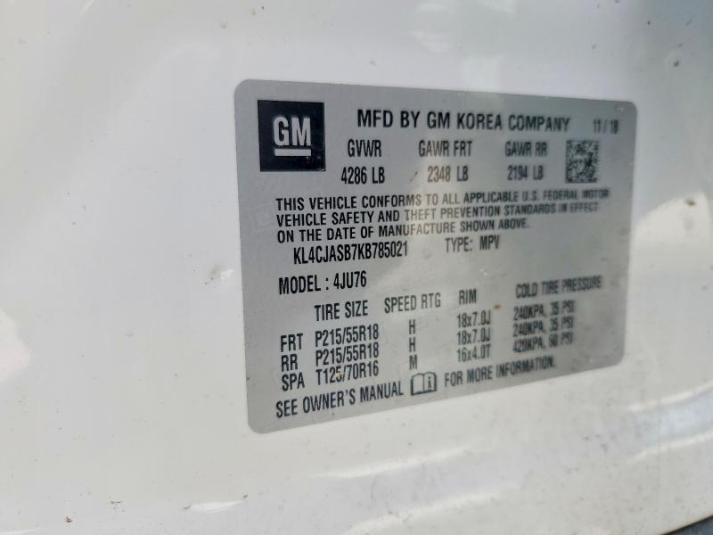 Aukcja sprzedaży 2019 Buick Encore, vin: KL4CJASB7KB785021, numer aukcji: 79430255