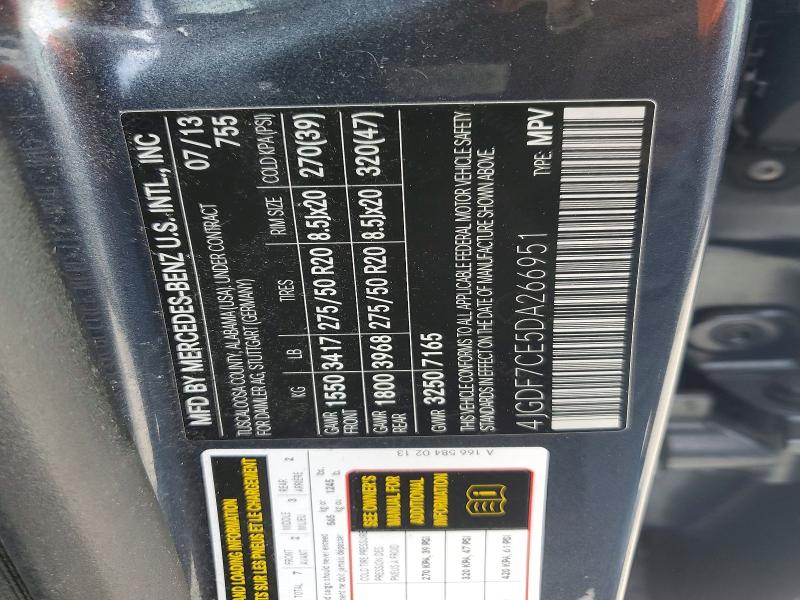 47373826 :رقم المزاد ، 4JGDF7CE5DA266951 vin ، 2013 Mercedes-benz Gl مزاد بيع
