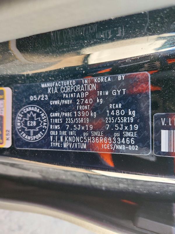 47130736 :رقم المزاد ، KNDNC5H36R6333466 vin ، 2024 Kia Carnival مزاد بيع
