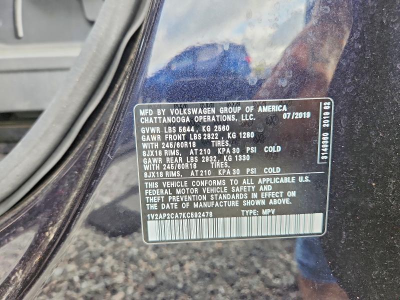 Aukcja sprzedaży 2019 Volkswagen Atlas, vin: 1V2AP2CA7KC592478, numer aukcji: 45446636