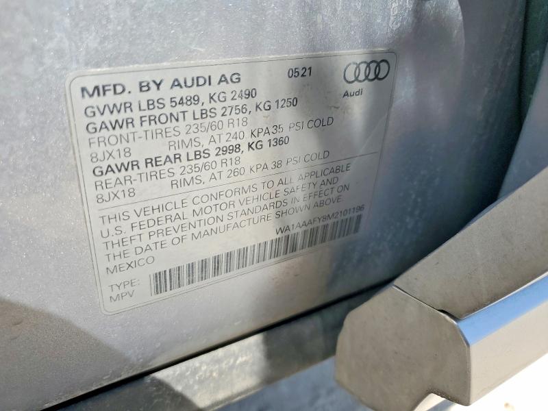 Продажа на аукционе авто 2021 Audi Q5, vin: WA1AAAFY8M2101196, номер лота: 47832256