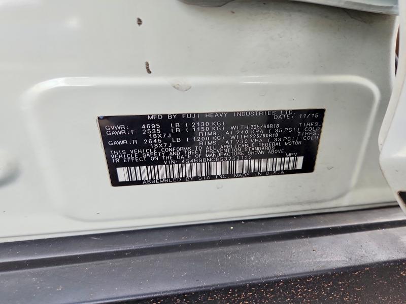 Aukcja sprzedaży 2016 Subaru Outback, vin: 4S4BSBNC8G3253122, numer aukcji: 46469556