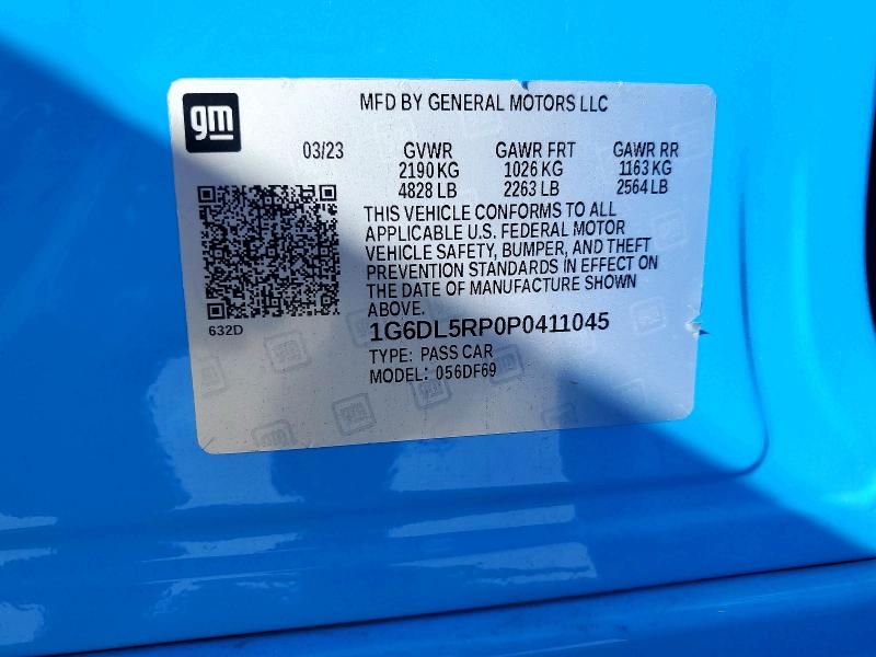 45744476 :رقم المزاد ، 1G6DL5RP0P0411045 vin ، 2023 Cadillac Ct4-v مزاد بيع