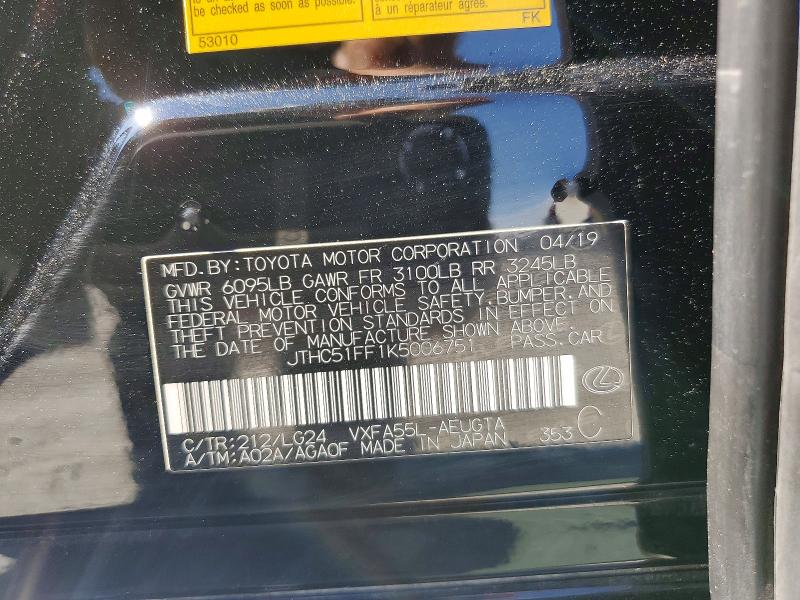 47383126 :رقم المزاد ، JTHC51FF1K5006751 vin ، 2019 Lexus Ls 500 مزاد بيع