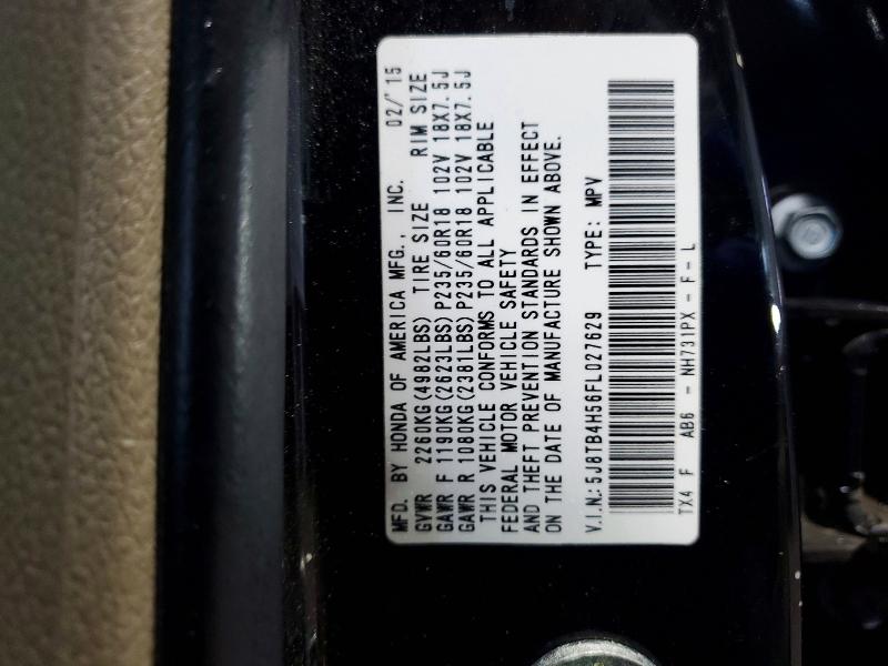 2015 Acura Rdx მანქანა იყიდება აუქციონზე, vin: 5J8TB4H56FL027629, აუქციონის ნომერი: 45997026