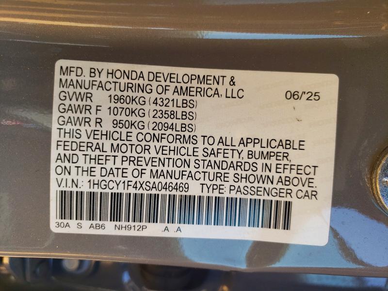 Продажа на аукционе авто 2025 Honda Accord, vin: 1HGCY1F4XSA046469, номер лота: 47194386