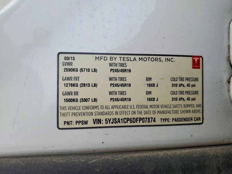 Aukcja sprzedaży 2013 Tesla Model S, vin: 5YJSA1CP6DFP07874, numer aukcji: 41656916
