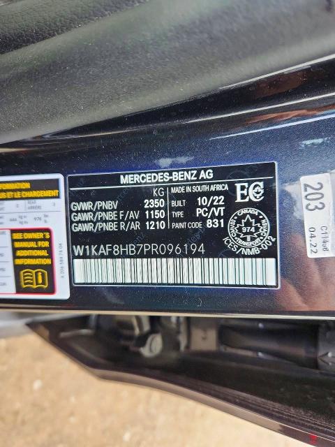2023 Mercedes-benz C მანქანა იყიდება აუქციონზე, vin: W1KAF8HB7PR096194, აუქციონის ნომერი: 41722506