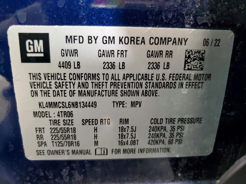 46313176 :رقم المزاد ، KL4MMCSL6NB134449 vin ، 2022 Buick Encore Gx مزاد بيع