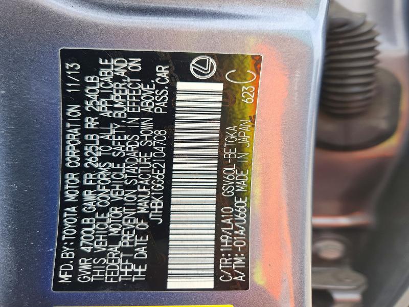 42079946 :رقم المزاد ، JTHBK1GG6E2104708 vin ، 2014 Lexus Es 350 مزاد بيع