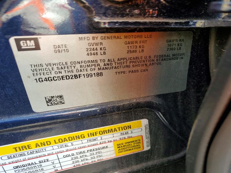 79126915 :رقم المزاد ، 1G4GC5ED2BF199188 vin ، 2011 Buick Lacrosse مزاد بيع
