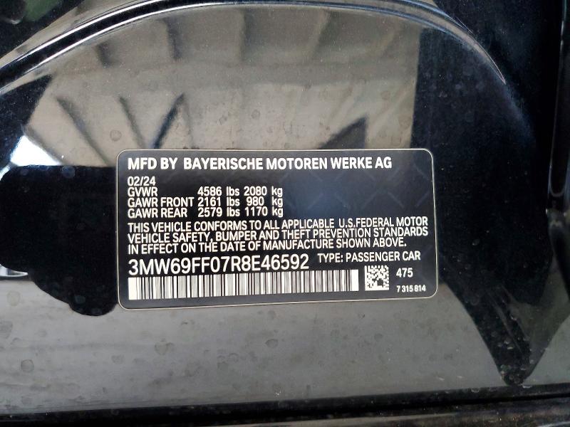 Продажа на аукционе авто 2024 Bmw 330i, vin: 3MW69FF07R8E46592, номер лота: 48274016