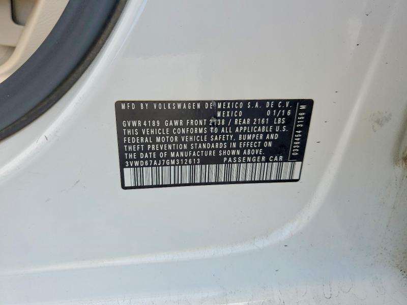 Aukcja sprzedaży 2016 Volkswagen Jetta, vin: 3VWD67AJ7GM312613, numer aukcji: 46094736