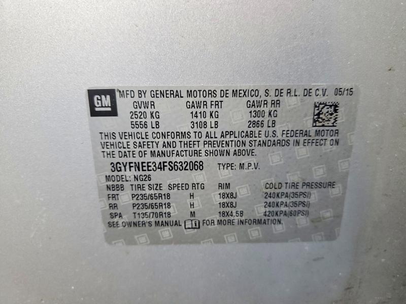 Продаж на аукціоні авто 2015 Cadillac Srx, vin: 3GYFNEE34FS632068, номер лоту: 41733826