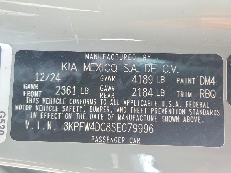 Aukcja sprzedaży 2025 Kia K4, vin: 3KPFW4DC8SE079996, numer aukcji: 46096556