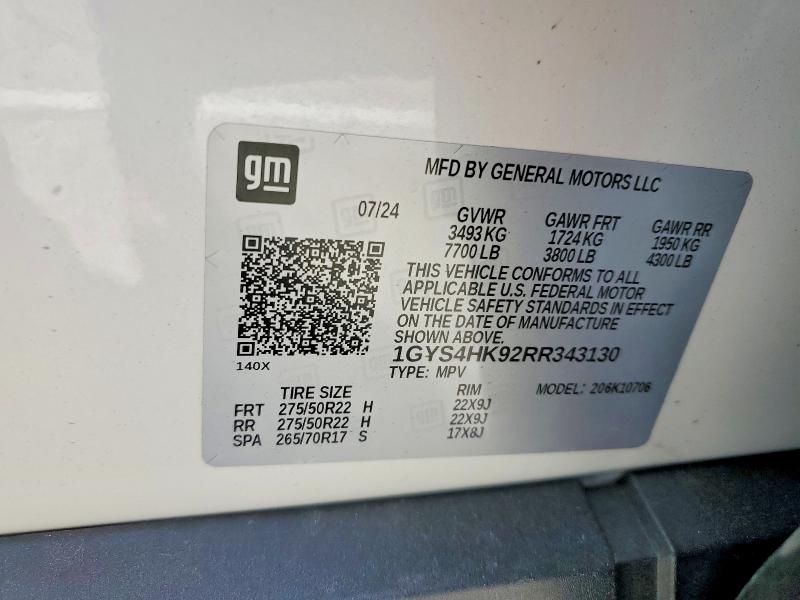 Aukcja sprzedaży 2024 Cadillac Escalade V, vin: 1GYS4HK92RR343130, numer aukcji: 46224896