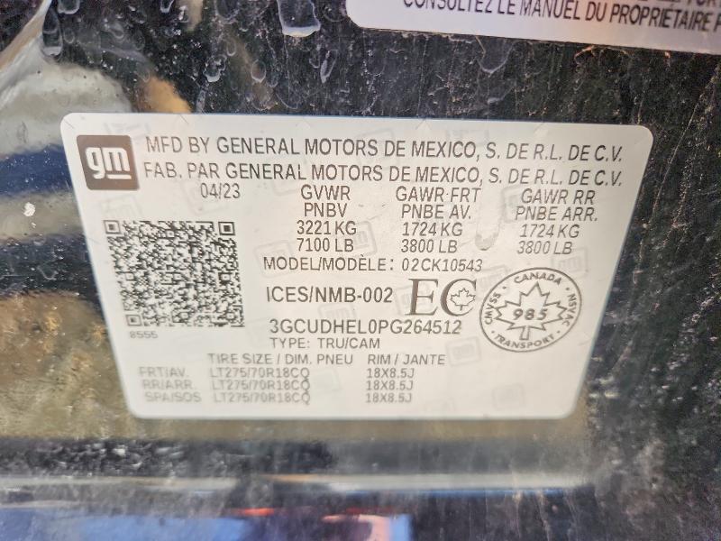 42021156 :رقم المزاد ، 3GCUDHEL0PG264512 vin ، 2023 Chevrolet Silverado مزاد بيع