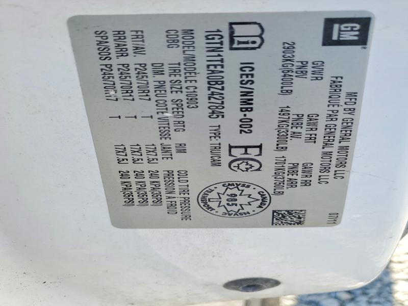 46355606 :رقم المزاد ، 1GTN1TEA0BZ427845 vin ، 2011 Gmc Sierra مزاد بيع