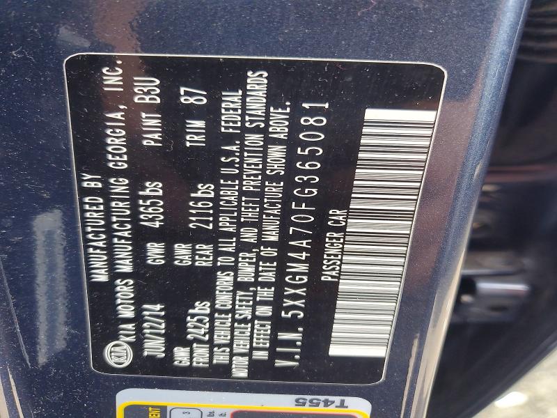 Продажа на аукционе авто 2015 Kia Optima, vin: 5XXGM4A70FG365081, номер лота: 47963396