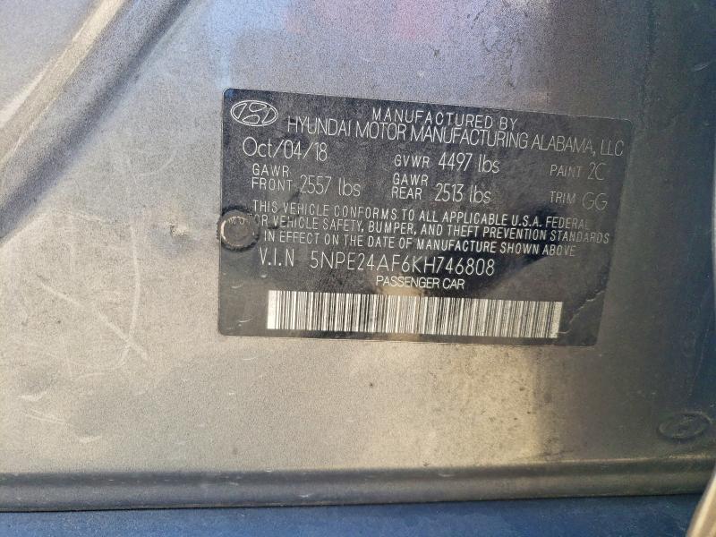 79909475 :رقم المزاد ، 5NPE24AF6KH746808 vin ، 2019 Hyundai Sonata مزاد بيع