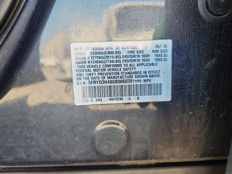 Продажа на аукционе авто 2016 Acura Mdx, vin: 5FRYD3H48GB006039, номер лота: 79076145