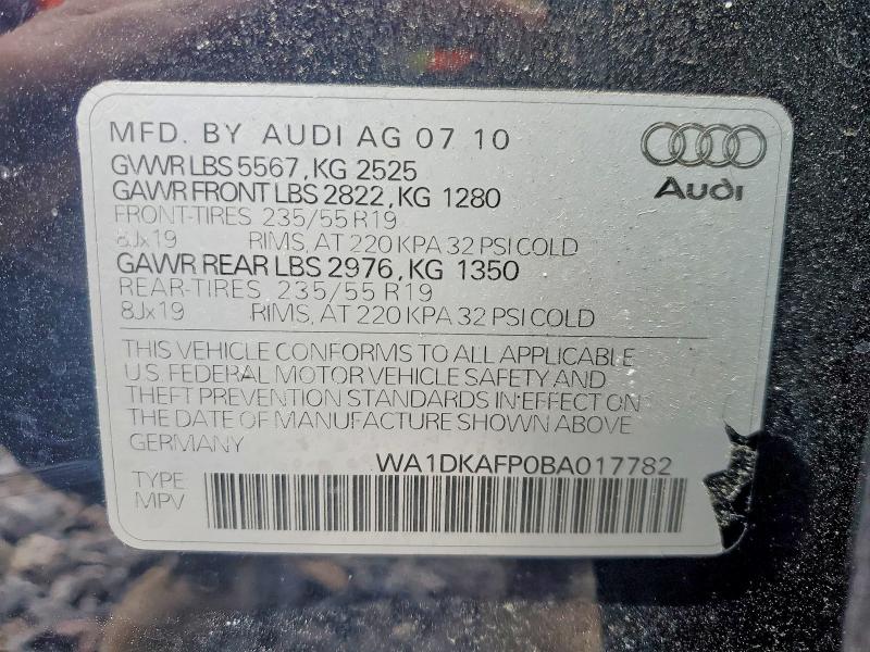 Продаж на аукціоні авто 2011 Audi Q5, vin: WA1DKAFP0BA017782, номер лоту: 46480306