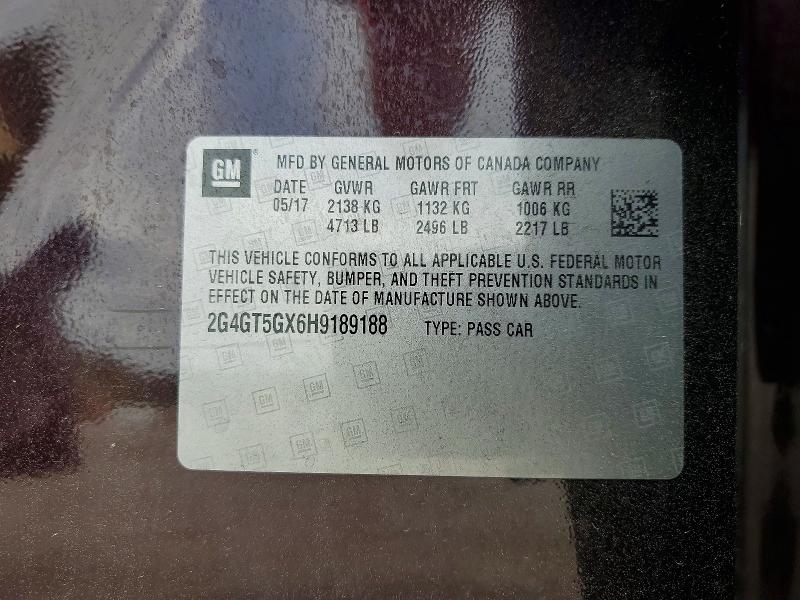 Aukcja sprzedaży 2017 Buick Regal, vin: 2G4GT5GX6H9189188, numer aukcji: 47785816