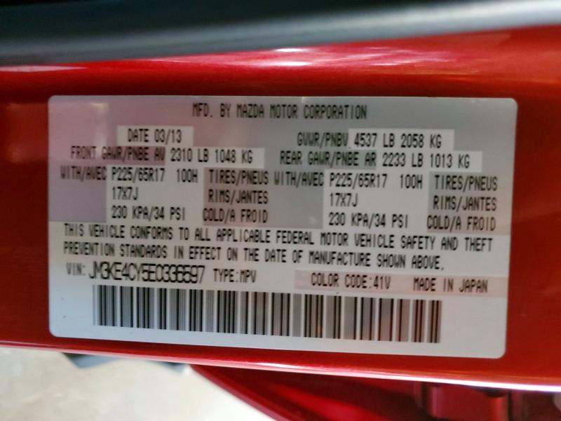 45800626 :رقم المزاد ، JM3KE4CY5E0336597 vin ، 2014 Mazda Cx-5 مزاد بيع