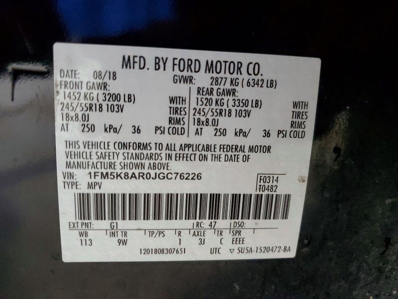 Aukcja sprzedaży 2018 Ford Explorer, vin: 1FM5K8AR0JGC76226, numer aukcji: 59254536