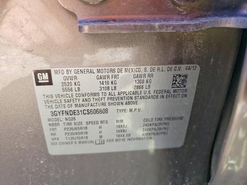 Продаж на аукціоні авто 2012 Cadillac Srx, vin: 3GYFNDE31CS606808, номер лоту: 45497776