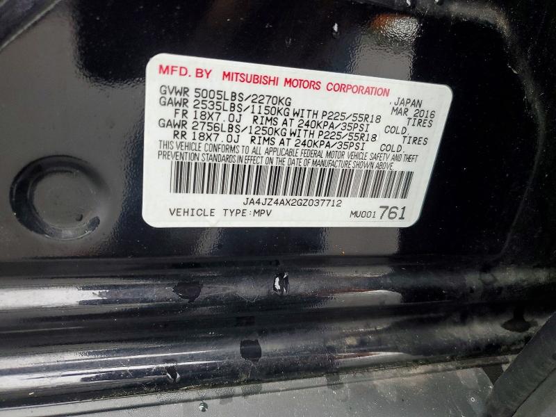 Продаж на аукціоні авто 2016 Mitsubishi Outlander, vin: JA4JZ4AX2GZ037712, номер лоту: 46906246