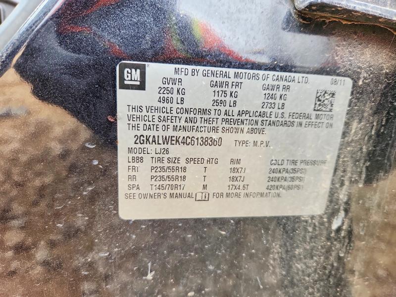 46392036 :رقم المزاد ، 2GKALWEK4C6138360 vin ، 2012 Gmc Terrain مزاد بيع