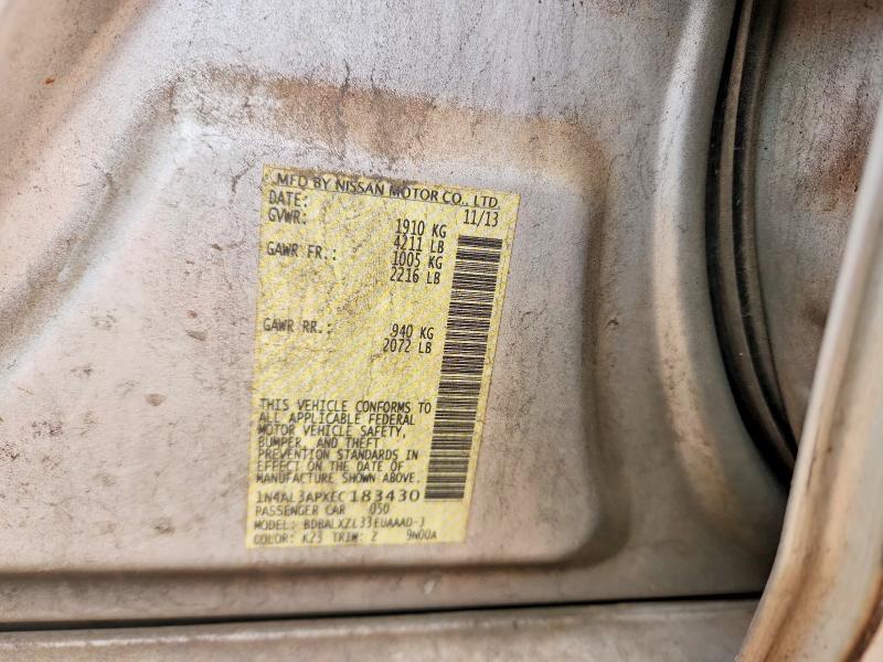 2014 Nissan Altima მანქანა იყიდება აუქციონზე, vin: 1N4AL3APXEC183430, აუქციონის ნომერი: 42051136