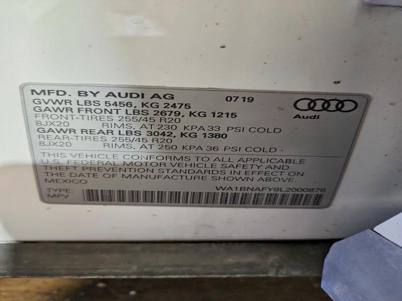 Продажа на аукционе авто 2020 Audi Q5, vin: WA1BNAFY8L2000876, номер лота: 48127336