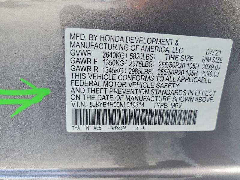 Продаж на аукціоні авто 2022 Acura Mdx, vin: 5J8YE1H09NL019314, номер лоту: 41596646
