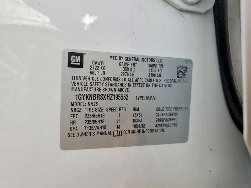 Aukcja sprzedaży 2017 Cadillac Xt5, vin: 1GYKNBRSXHZ195553, numer aukcji: 46554366