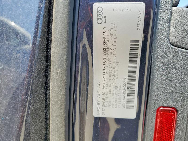 46417826 :رقم المزاد ، WAUENAF49JN004668 vin ، 2018 Audi A4 مزاد بيع