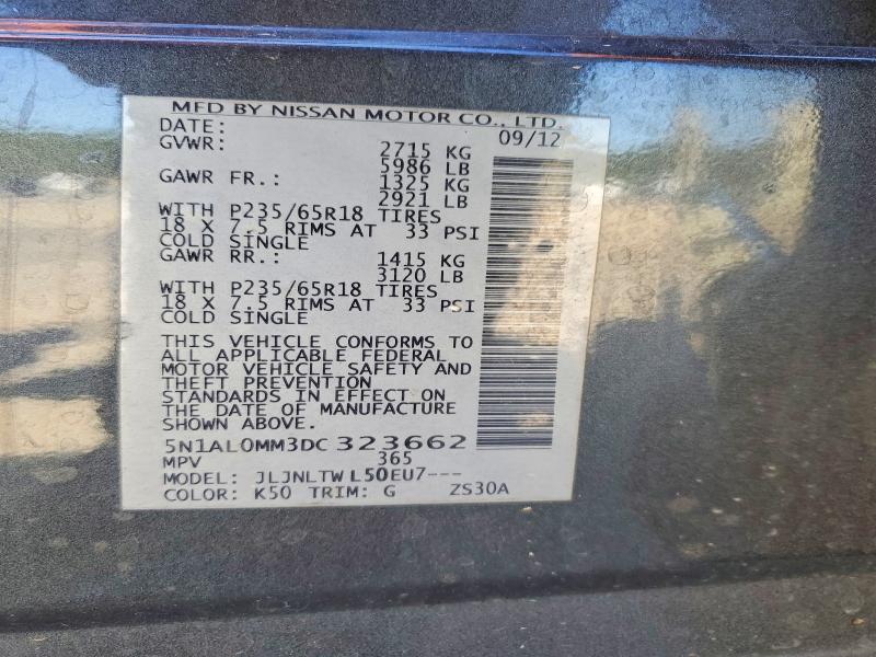 Aukcja sprzedaży 2013 Infiniti Jx35, vin: 5N1AL0MM3DC323662, numer aukcji: 46389056