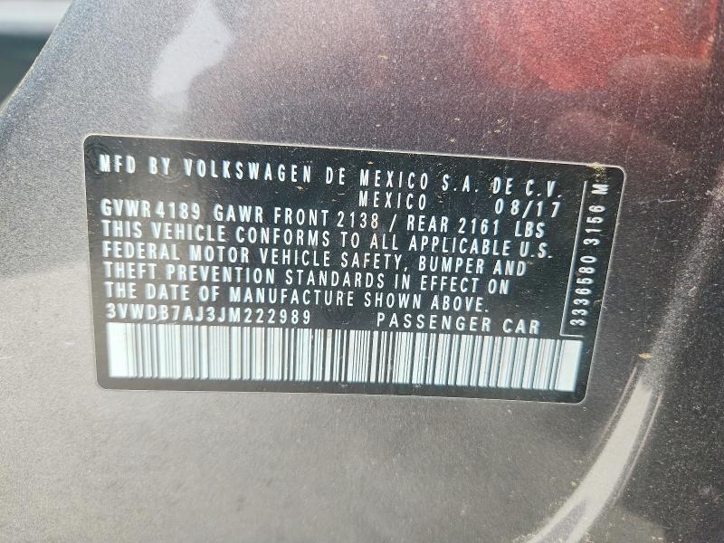 Продаж на аукціоні авто 2018 Volkswagen Jetta, vin: 3VWDB7AJ3JM222989, номер лоту: 47448266