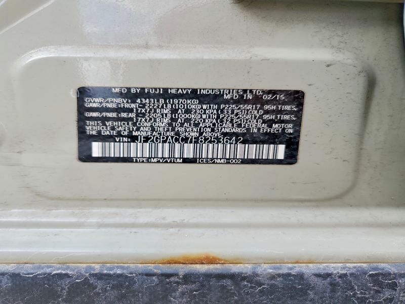 45743946 :رقم المزاد ، JF2GPACC7F8253642 vin ، 2015 Subaru Xv Crosstrek مزاد بيع