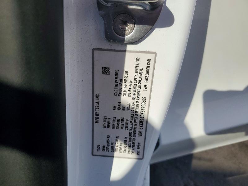 2025 Tesla Model 3 მანქანა იყიდება აუქციონზე, vin: 5YJ3E1EBXSF900309, აუქციონის ნომერი: 79523495