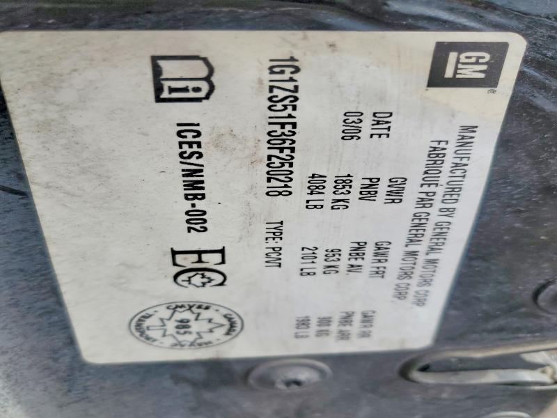 45504136 :رقم المزاد ، 1G1ZS51F36F250218 vin ، 2006 Chevrolet Malibu مزاد بيع