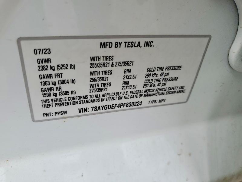 2023 Tesla Model Y მანქანა იყიდება აუქციონზე, vin: 7SAYGDEF4PF830224, აუქციონის ნომერი: 45669086