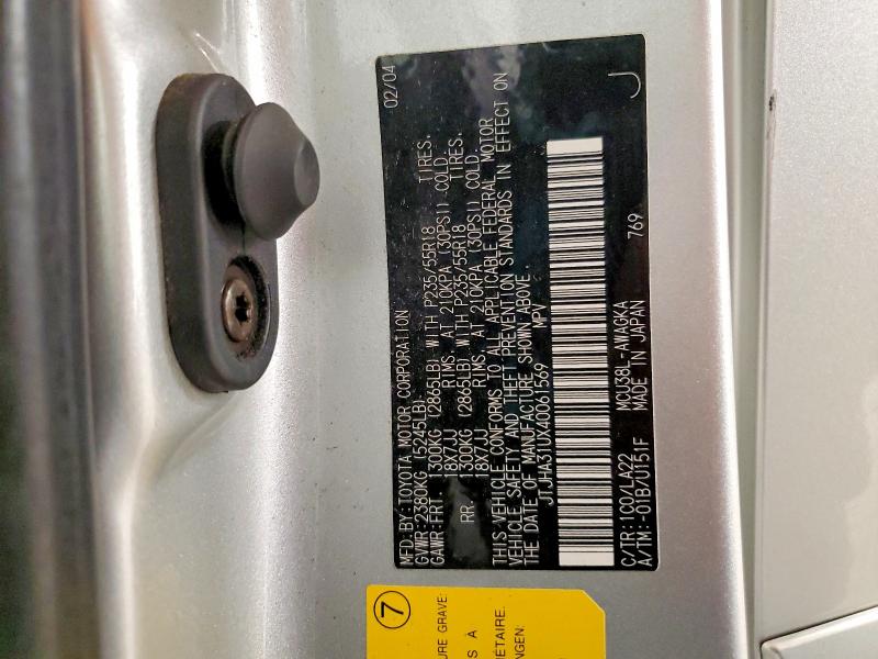 45636106 :رقم المزاد ، JTJHA31UX40061569 vin ، 2004 Lexus Rx 330 مزاد بيع