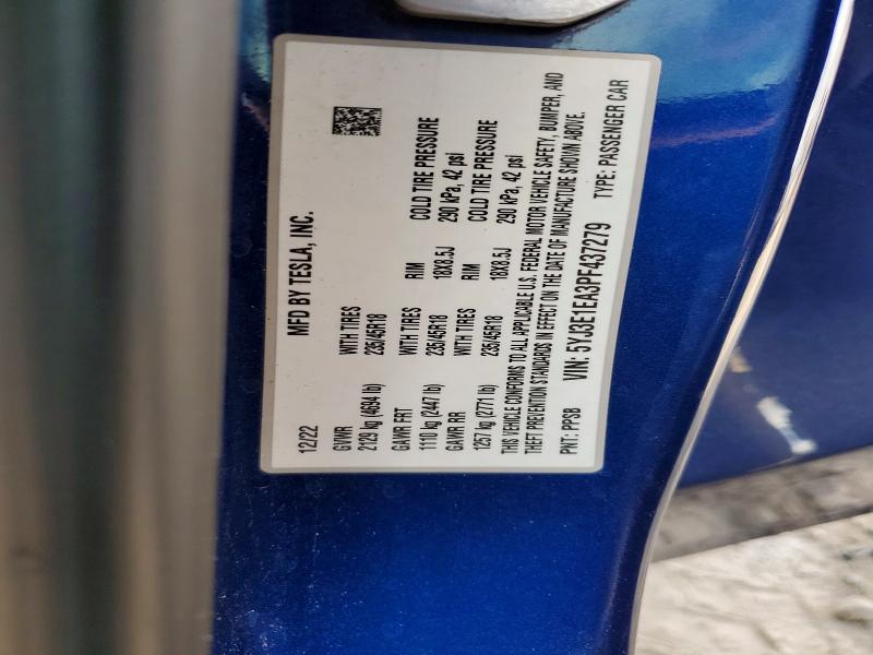 Aukcja sprzedaży 2023 Tesla Model 3, vin: 5YJ3E1EA3PF437279, numer aukcji: 46484396