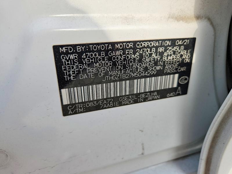 Продажа на аукционе авто 2021 Lexus Is 350, vin: JTHGZ1B27M5044299, номер лота: 42064976