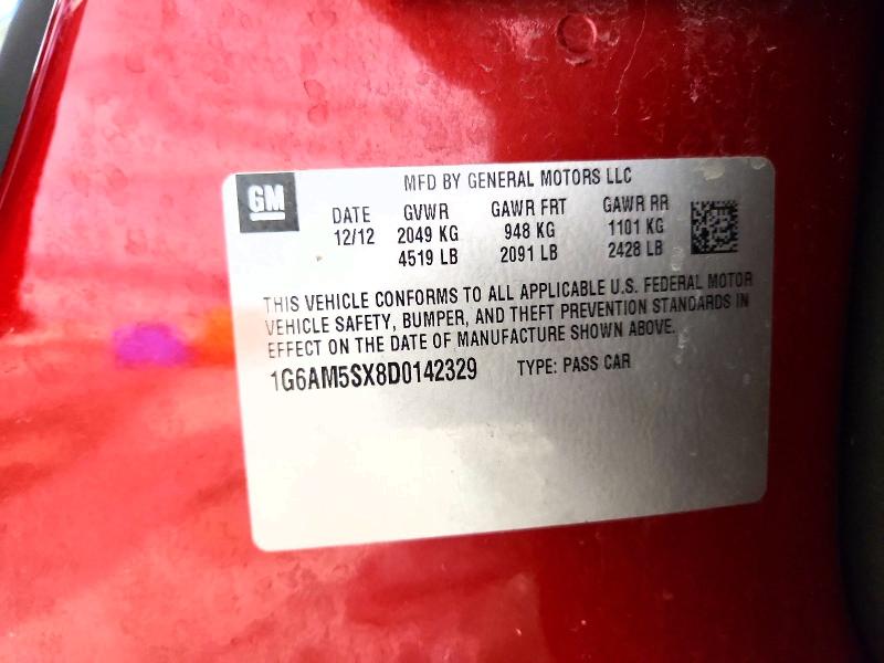 2013 Cadillac Ats მანქანა იყიდება აუქციონზე, vin: 1G6AM5SX8D0142329, აუქციონის ნომერი: 41720906