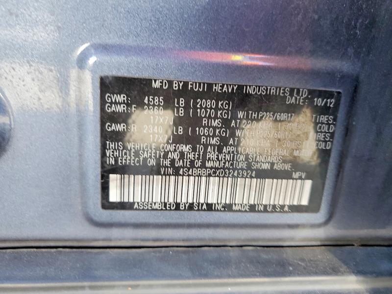 Продаж на аукціоні авто 2013 Subaru Outback, vin: 4S4BRBPCXD3243924, номер лоту: 79642195